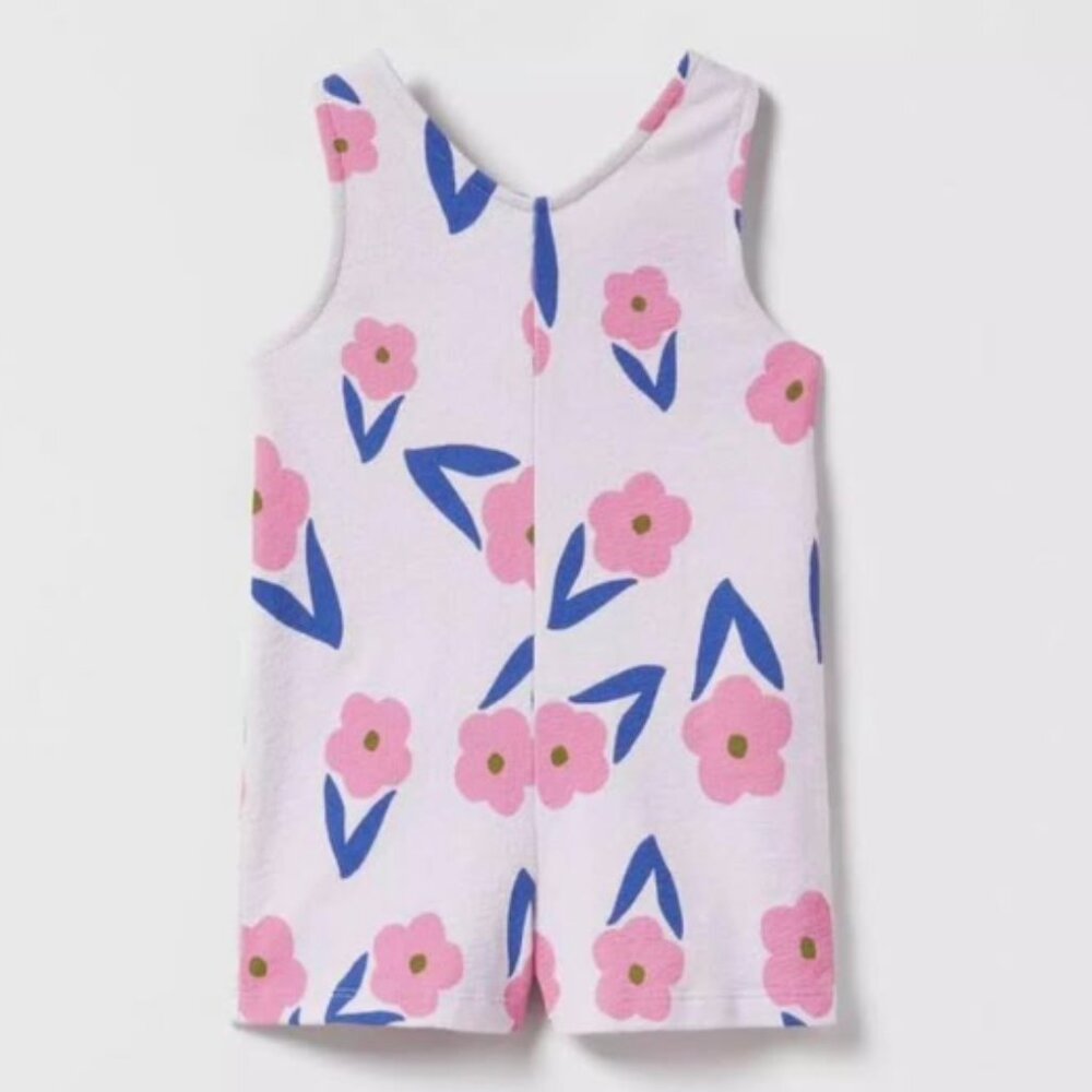 Zara Pink and Blue Floral Kids Tank Top